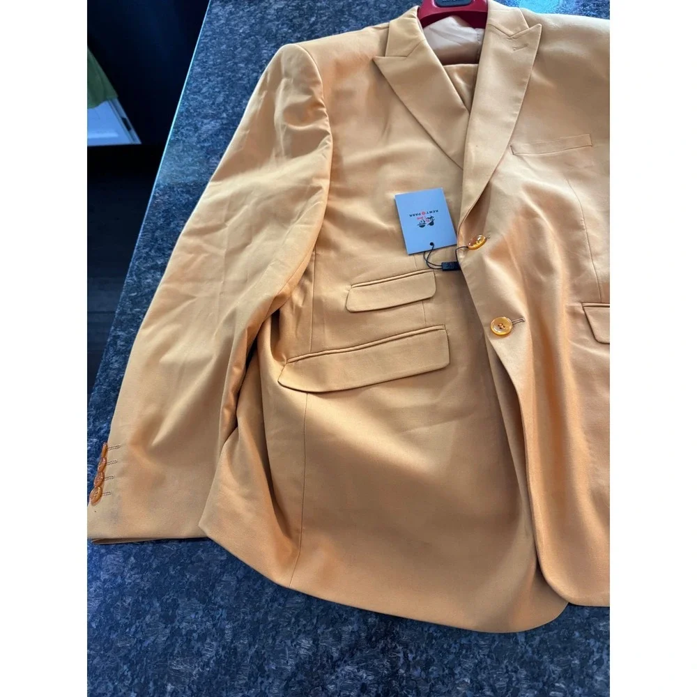 Kent & Park Mens 3 Piece Suit Gold M2770‎ Superior 150s Wool Touch 52R New